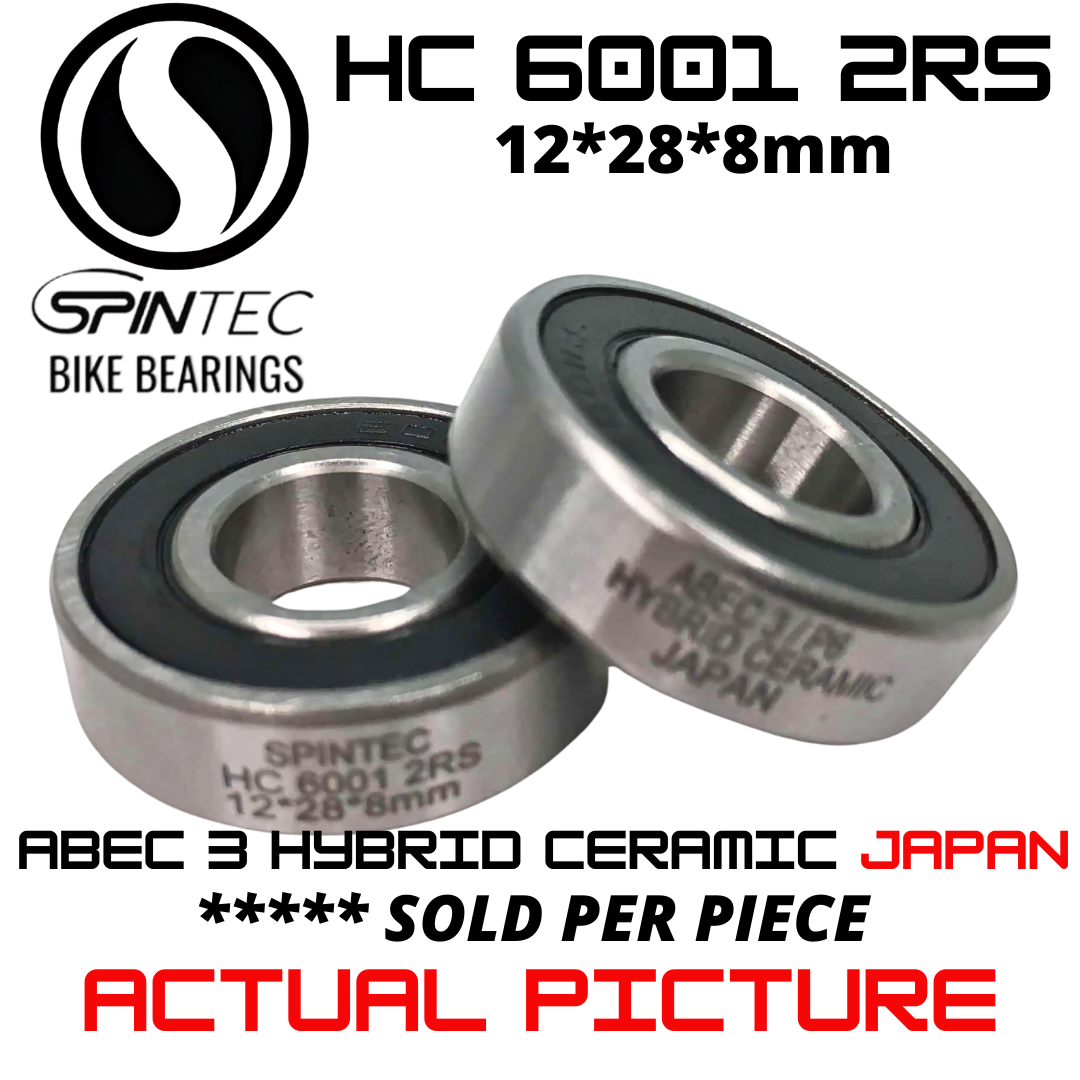 HC 6001 RS 2RS Hybrid Ceramic JAPAN Rubber Sealed Bearing for Bike Hubs