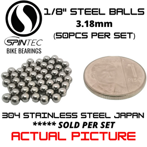 1/8" (3.18mm) Stainless Steel Loose Ball Bearings (45-50 pcs) for Bike Freehubs