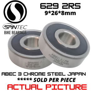 629 RS / 2RS JAPAN Chrome Steel Rubber Sealed Bearing for Bike Hubs