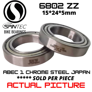 6802ZZ JAPAN Chrome Steel Metal Sealed Bearings for Bike Hubs