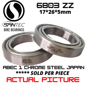 6803ZZ JAPAN Chrome Steel Metal Sealed Bearings for Bike Hubs