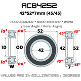 ACB4252 Japan Chrome Steel Rubber Sealed Bearings for Bike Headsets