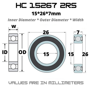 HC 15267 2RS HYBRID CERAMIC JAPAN Bearings for Bike Hubs