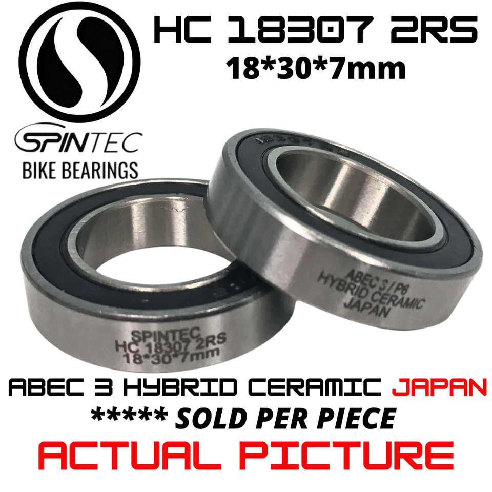 HC 18307 RS / 2RS Hybrid Ceramic JAPAN Rubber Sealed Bearing for Bike Hubs