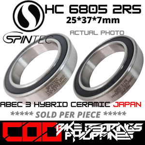 HC 6805 RS / 2RS Hybrid Ceramic JAPAN Rubber Sealed Bearing for Bike Hubs / Bottom Brackets