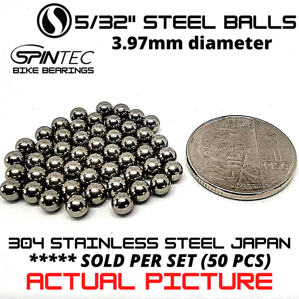 5/32" (3.97mm) Stainless Steel Loose Ball Bearings (50pcs) for Bike Hubs & Headsets