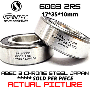 6003 2RS JAPAN Chrome Steel Rubber Sealed Bearings for Bike Hubs