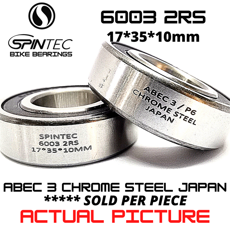 6003 2RS JAPAN Chrome Steel Rubber Sealed Bearings for Bike Hubs