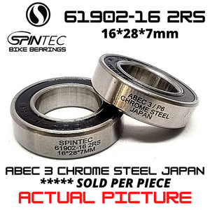 61902 - 16 2RS Japan Chrome Steel Rubber Sealed Bearings for Bike Hubs