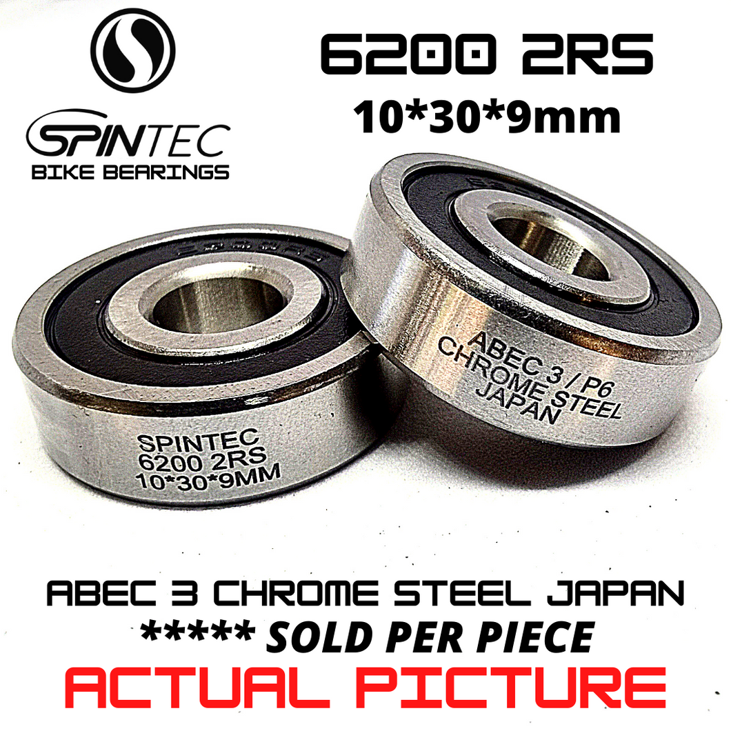 6200 2RS JAPAN Chrome Steel Rubber Sealed Bearings for Bike Hubs