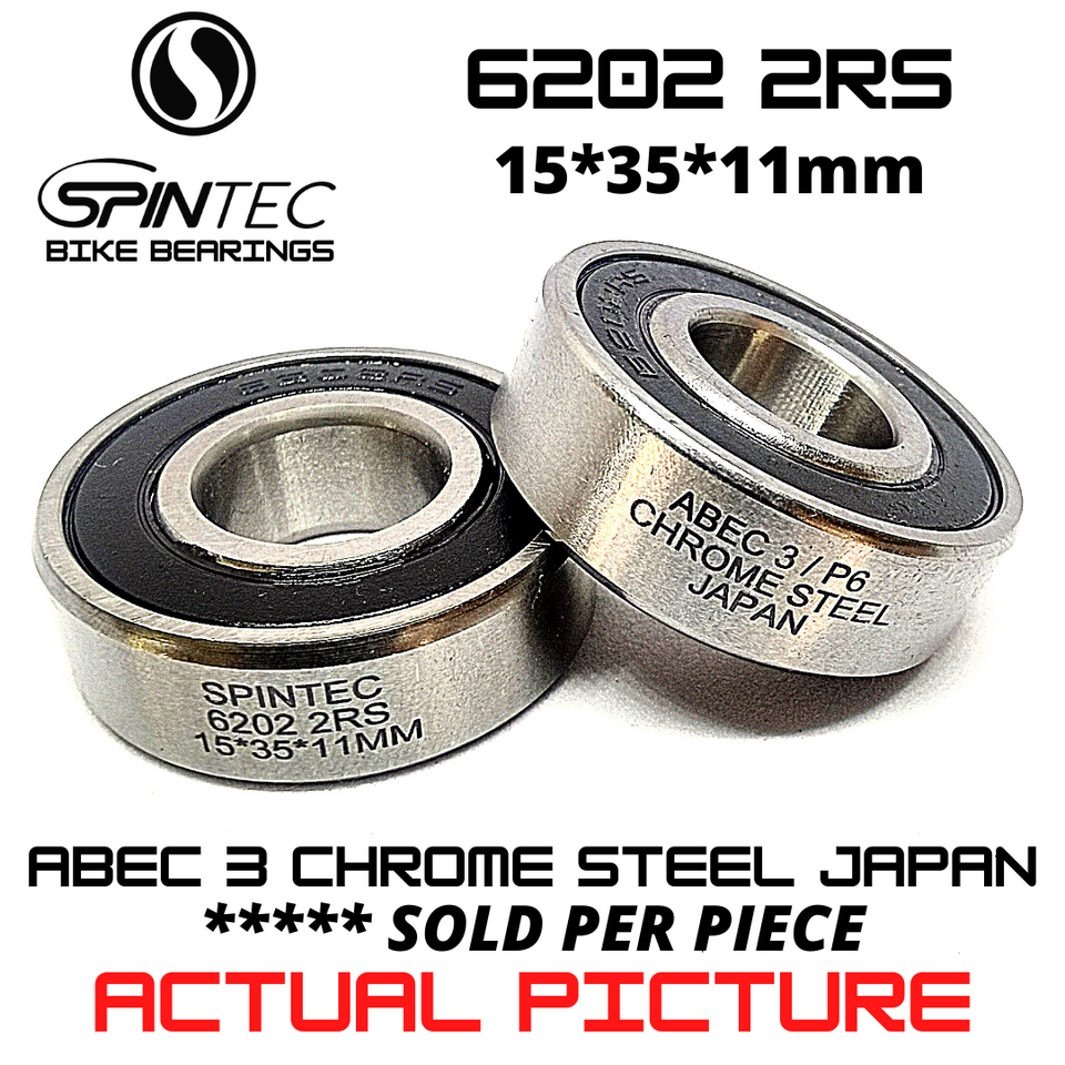 6202 2RS JAPAN Chrome Steel Rubber Sealed Bearings for Bike Bottom Brackets