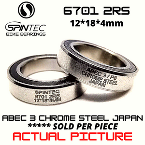 6701 2RS Japan Chrome Steel Rubber Sealed Bearings for Bike Hubs