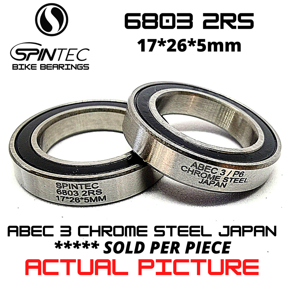6803 2RS Japan Chrome Steel Rubber Sealed Bearings for Bike Hubs