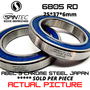6805 RD Japan Chrome Steel Rubber Sealed Bearings for Bike Bottom Brackets