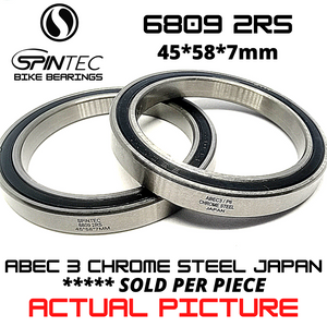 6809 RS / 2RS JAPAN Chrome Steel Rubber Sealed Bearing for Bike Hubs