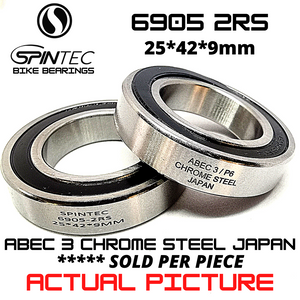 6905 2RS JAPAN Chrome Steel Rubber Sealed Bearings for Bike Hubs