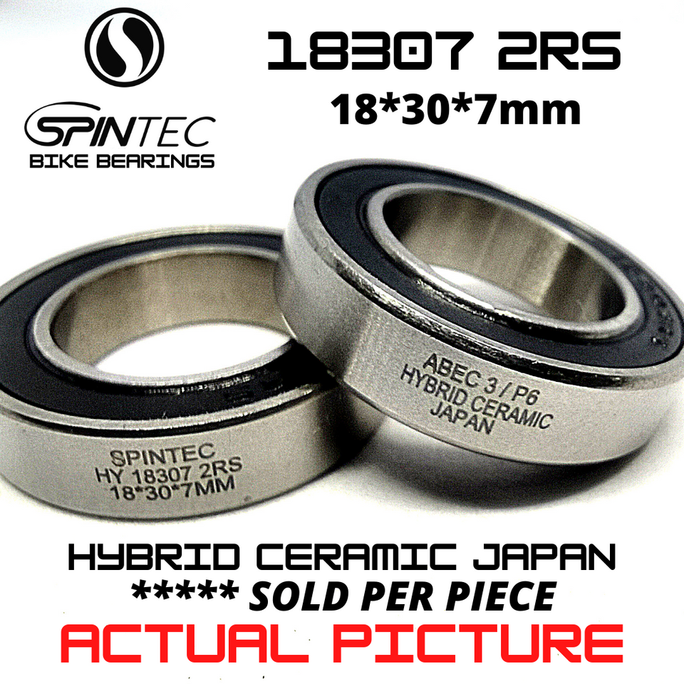 HY18307 RS / 2RS Hybrid Ceramic JAPAN Rubber Sealed Bearing for Bike Hubs