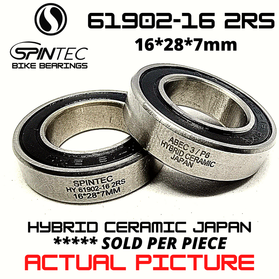 HY61902-16 RS / 2RS Hybrid Ceramic JAPAN Rubber Sealed Bearing for Bike Hubs