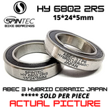 HY6802 2RS  JAPAN Hybrid Ceramic Rubber Sealed Bearings for Bike Hubs