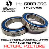 HY 6803 2RS HYBRID CERAMIC JAPAN Bearings for Bike Hubs