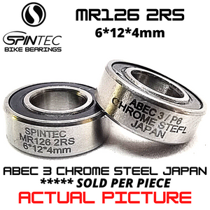 MR126 RS / 2RS Chrome Steel JAPAN  Rubber Sealed Bearing for Bike Pedals