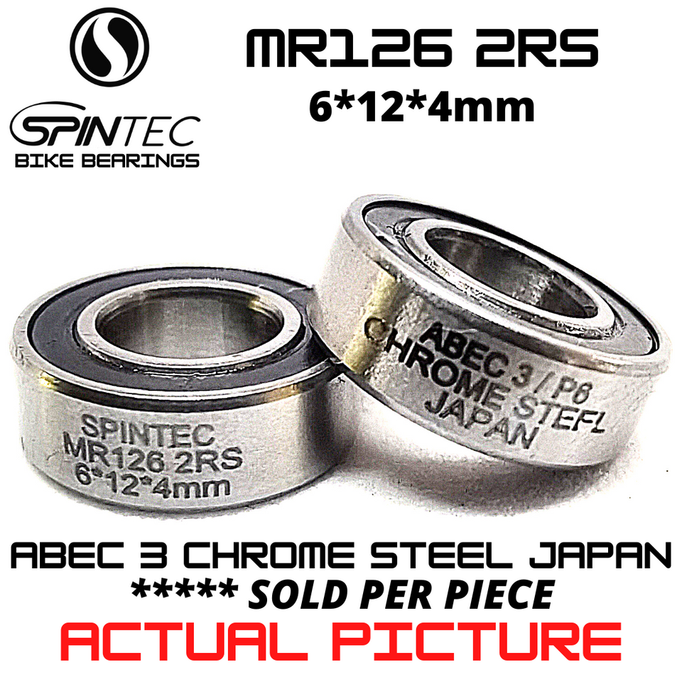 MR126 RS / 2RS Chrome Steel JAPAN  Rubber Sealed Bearing for Bike Pedals