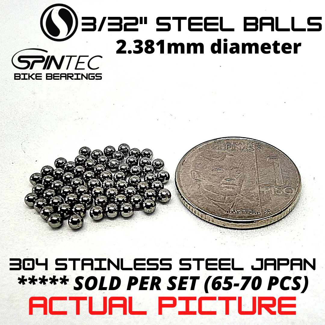 3/32" Bicycle Bearing 2.381mm – Japan Stainless Steel Loose Ball Bike Bearing