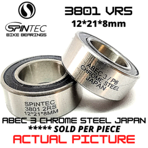 3801 VRS MAX Bicycle Bearing 12*21*8mm – Japan Chrome Steel Rubber Sealed Bike Frame / Linkage Bearing