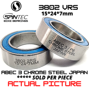3802 VRS MAX Bicycle Bearing 15*24*7mm – Japan Chrome Steel Rubber Sealed Bike Frame / Linkage Bearing