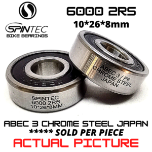 6000 2RS Bicycle Bearing 10*26*8mm – Japan Chrome Steel Rubber Sealed Bike Hub Bearing