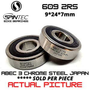 609 2RS Bicycle Bearing 9*24*7mm – Japan Chrome Steel Rubber Sealed Bike Hub Bearing
