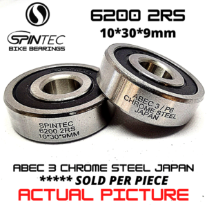 6200 2RS Bicycle Bearing 10*30*9mm – Japan Chrome Steel Rubber Sealed Bike Hub Bearing