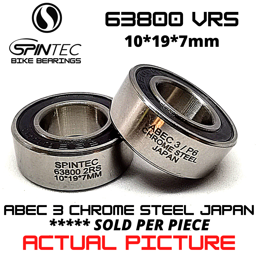 63800 2RS Bicycle Bearing 10*19*7mm – Japan Chrome Steel Rubber Sealed Bike Frame / Linkage Bearing