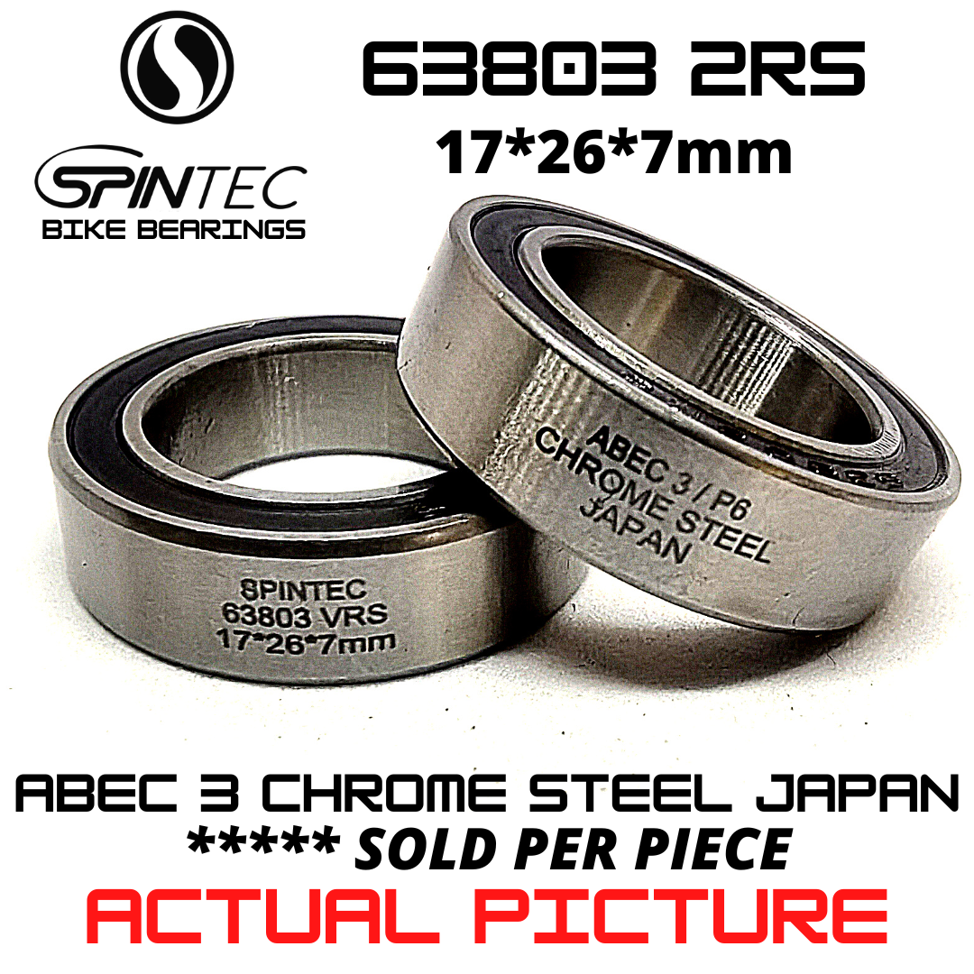63803 2RS Bicycle Bearing 17*26*7mm – Japan Chrome Steel Rubber Sealed Bike Frame / Linkage Bearing