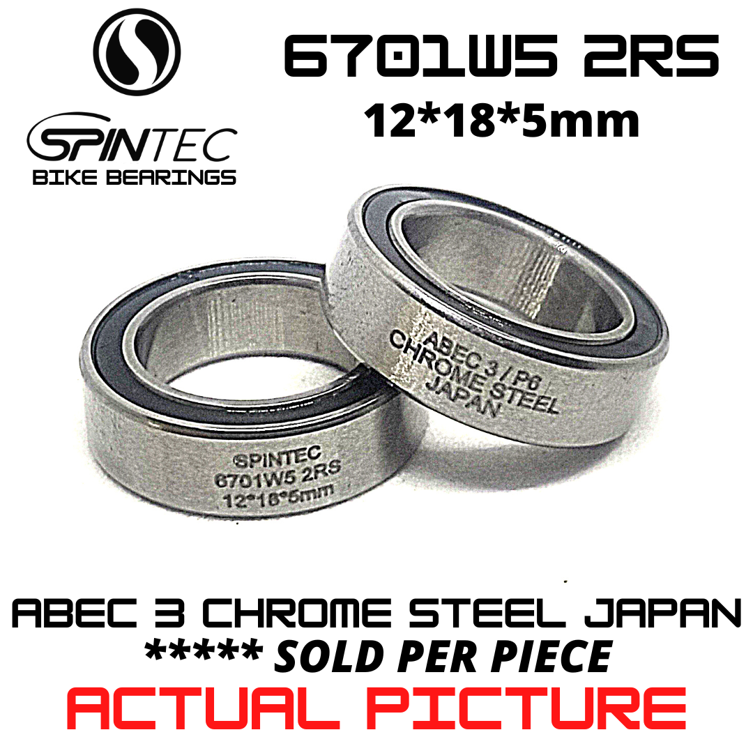 6701W5 2RS Bicycle Bearing 12*18*5mm – Japan Chrome Steel Rubber Sealed Bike Pedal Bearing