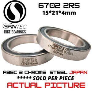 6702 2RS Bicycle Bearing 15*21*4mm – Japan Chrome Steel Rubber Sealed Bike Hub Bearing