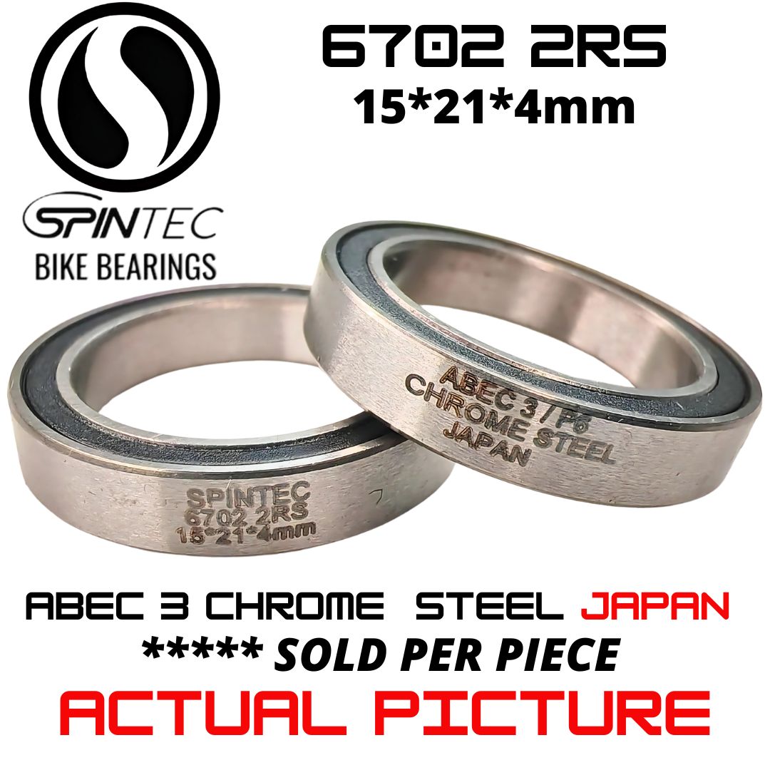 6702 2RS Bicycle Bearing 15*21*4mm – Japan Chrome Steel Rubber Sealed Bike Hub Bearing