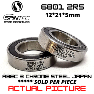 6801 2RS Bicycle Bearing 12*21*5mm – Japan Chrome Steel Rubber Sealed Bike Hub Bearing