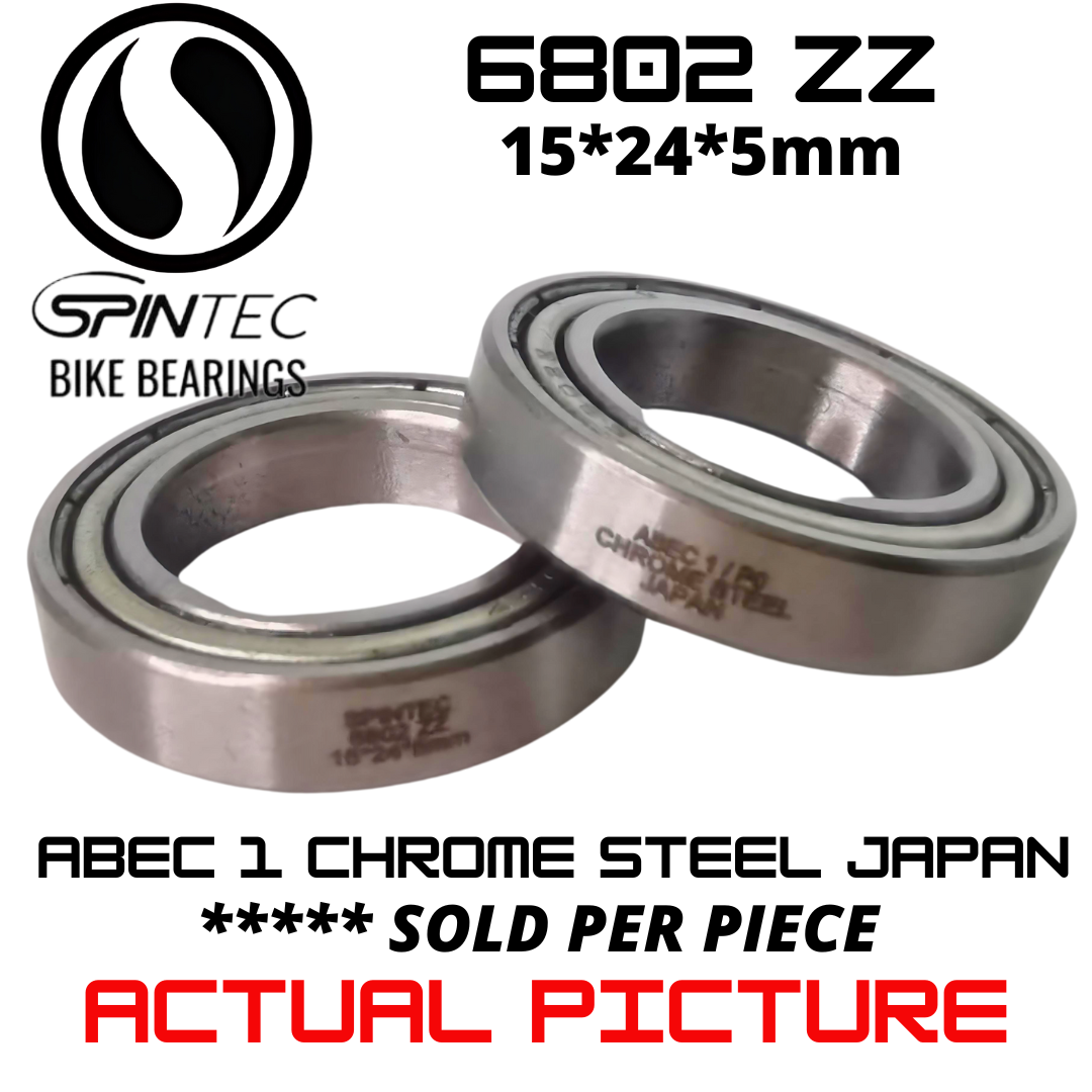 6802ZZ Bicycle Bearing 15*24*5mm – Japan Chrome Steel Metal Sealed Bike Bearing