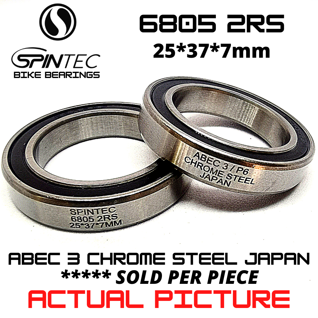6805 2RS Bicycle Bearing 25*37*7mm – Japan Chrome Steel Rubber Sealed Bike Hub & Bottom Bracket Bearing