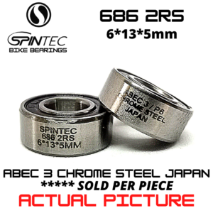 686 2RS Bicycle Bearing 6*13*5mm – Japan Chrome Steel Rubber Sealed Bike Pedal Bearing