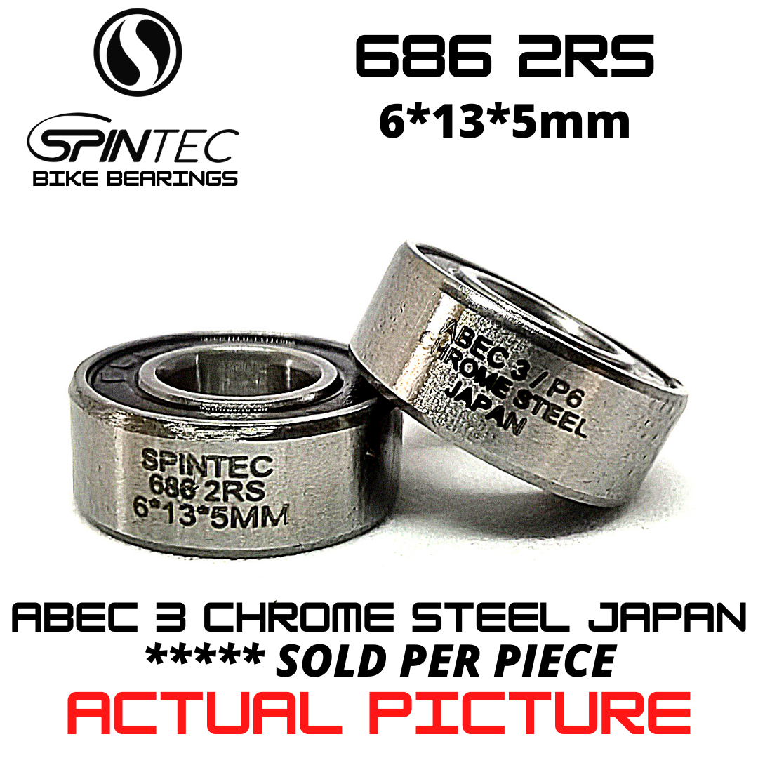 686 2RS Bicycle Bearing 6*13*5mm – Japan Chrome Steel Rubber Sealed Bike Pedal Bearing