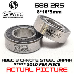 688 2RS Bicycle Bearing 8*16*5mm – Japan Chrome Steel Rubber Sealed Bike Hub Bearing