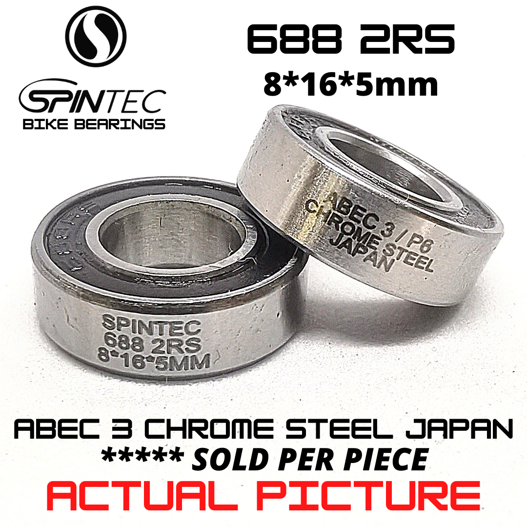 688 2RS Bicycle Bearing 8*16*5mm – Japan Chrome Steel Rubber Sealed Bike Hub Bearing