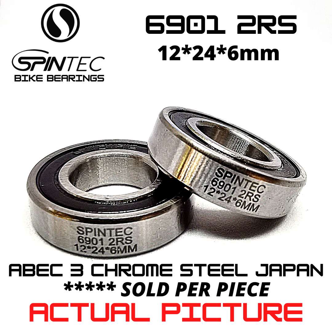6901 2RS Bicycle Bearing 12*24*6mm – Japan Chrome Steel Rubber Sealed Bike Hub Bearing