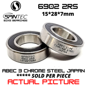 6902 2RS Bicycle Bearing 15*28*7mm – Japan Chrome Steel Rubber Sealed Bike Hub Bearing