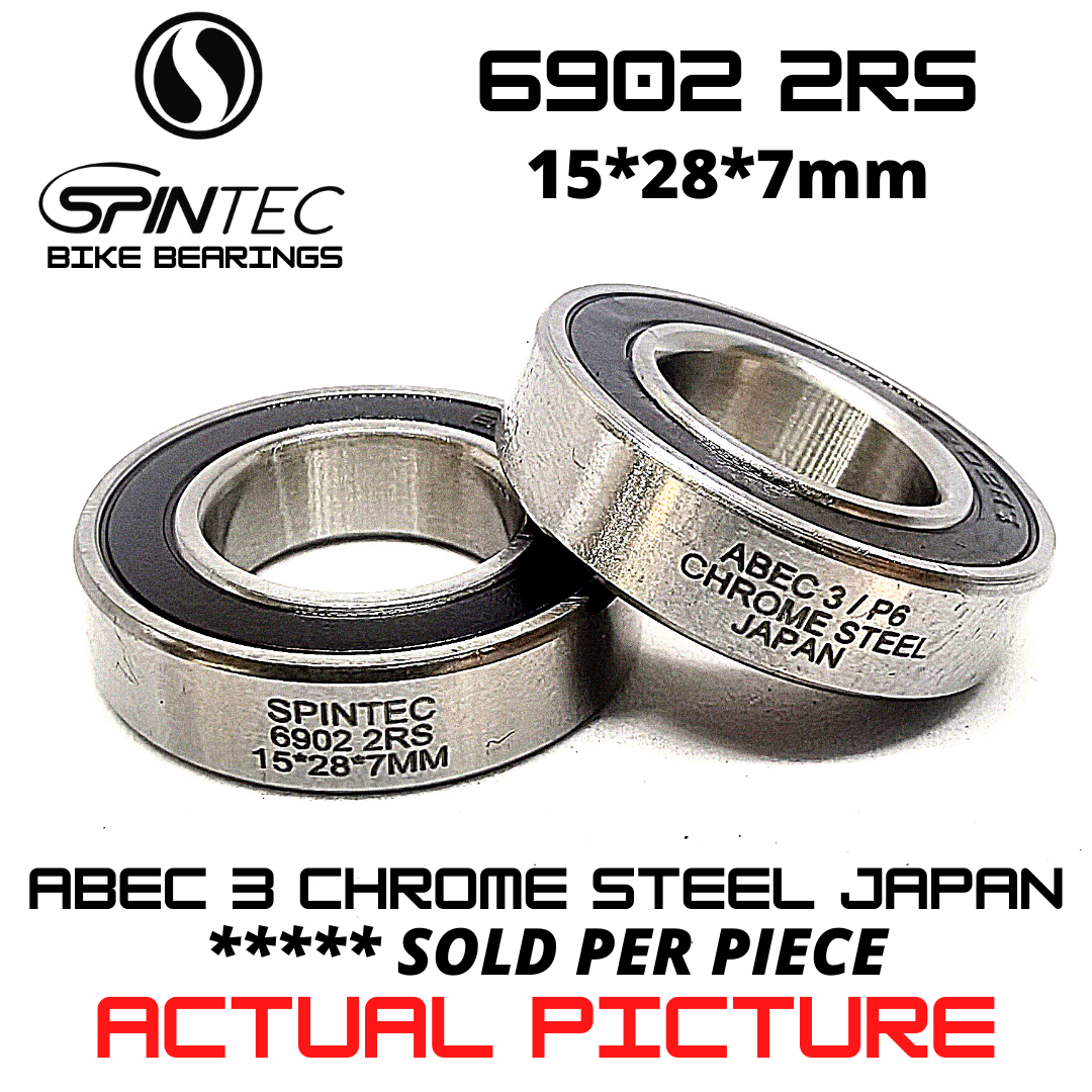 6902 2RS Bicycle Bearing 15*28*7mm – Japan Chrome Steel Rubber Sealed Bike Hub Bearing
