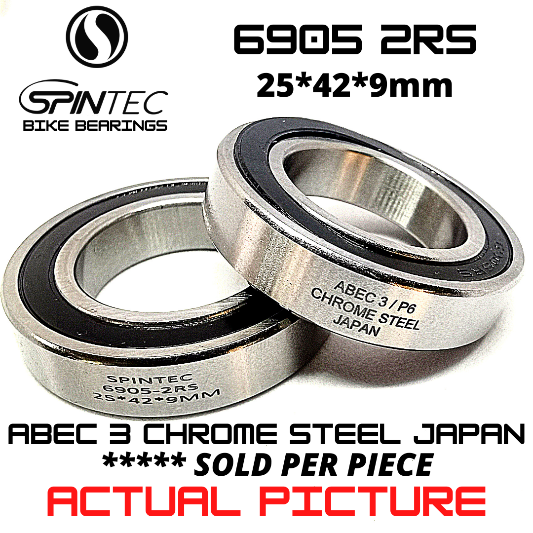 6905 2RS Bicycle Bearing 25*42*9mm – Japan Chrome Steel Rubber Sealed Bike Hub Bearing