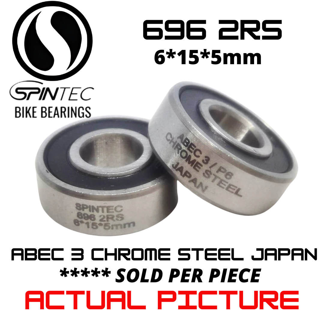 696 2RS Bicycle Bearing 6*15*5mm – Japan Chrome Steel Rubber Sealed Bike Pedal Bearing