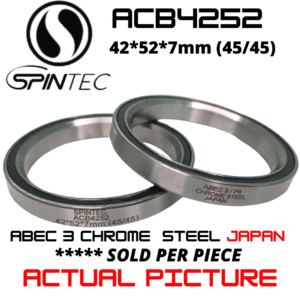 ACB4252 Bicycle Bearing  42*52*7mm (45/45)  – Japan Chrome Steel Rubber Sealed Bike Headset Bearing
